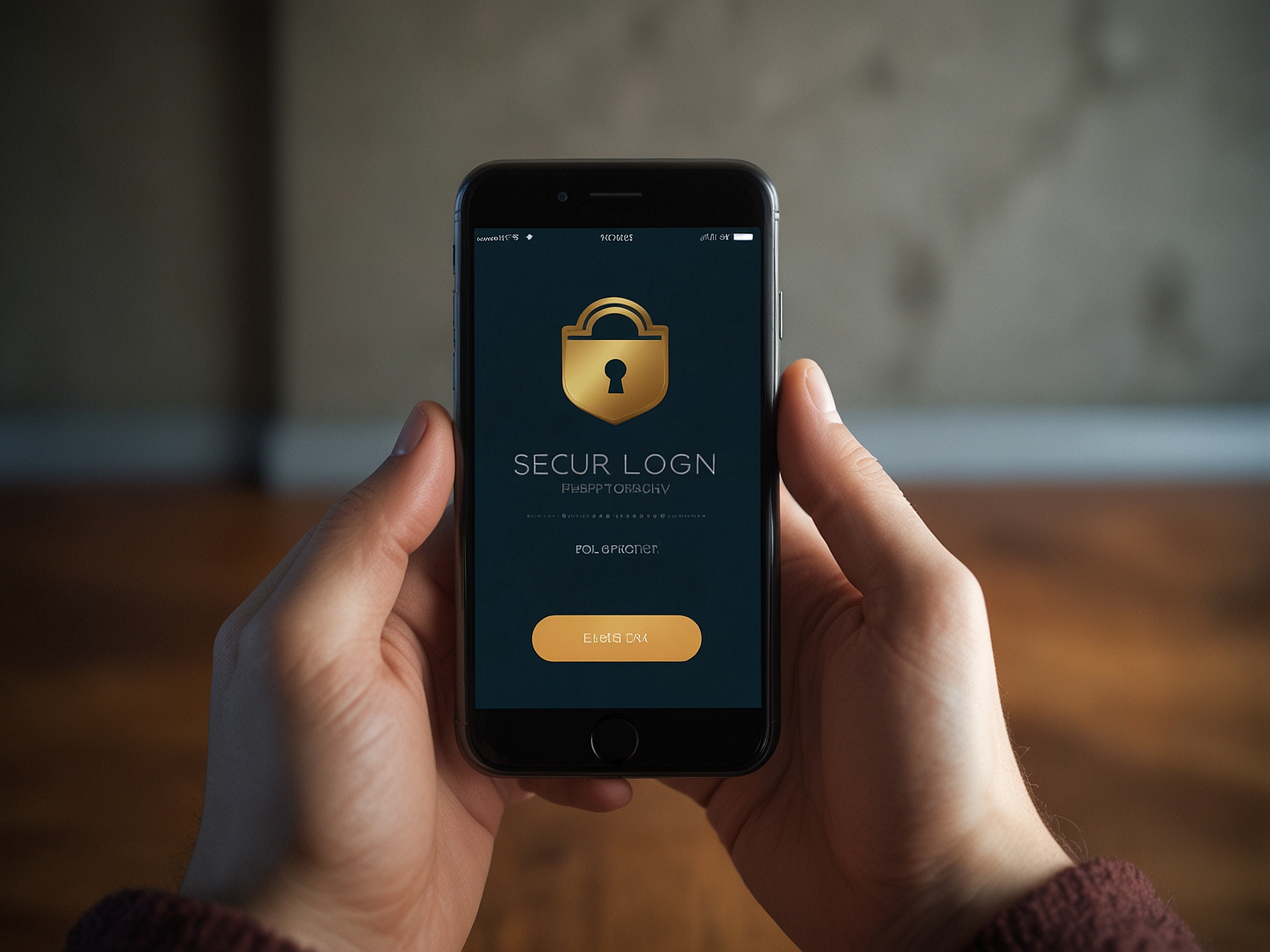 Secure login screen on mobile